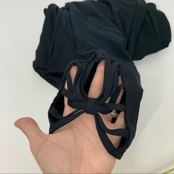 Bally Total Fitness Mesh Caged Calf Black Leggings Athletic Athleisure Size XL - Picture 9 of 15